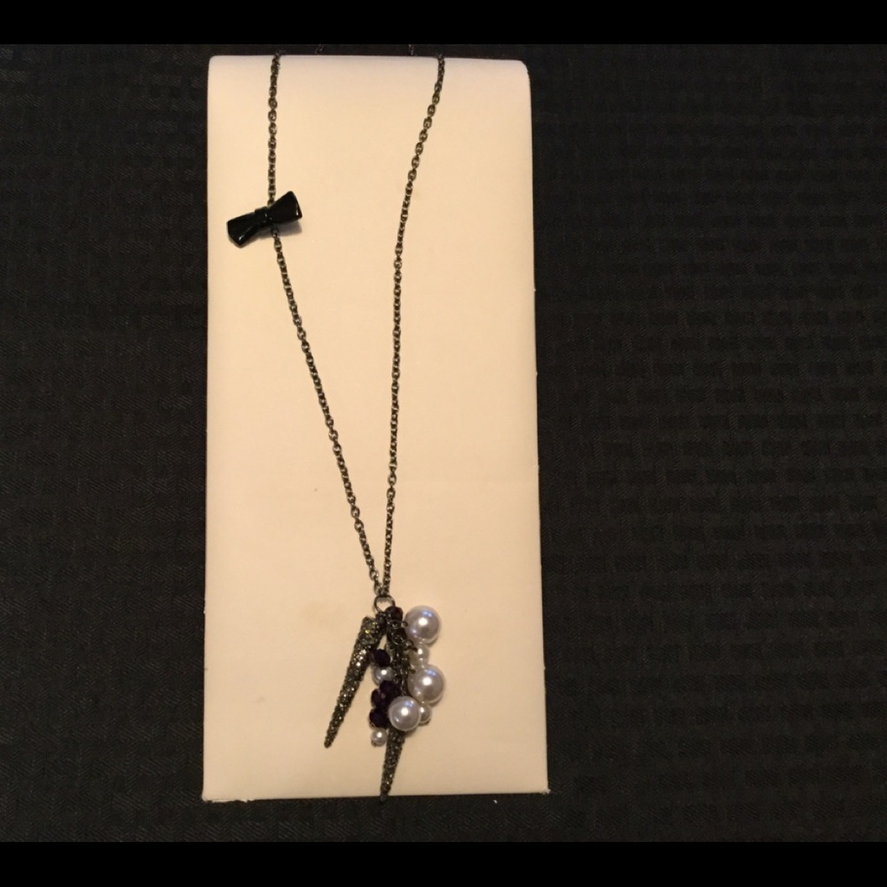 Black, purple and silver necklace
